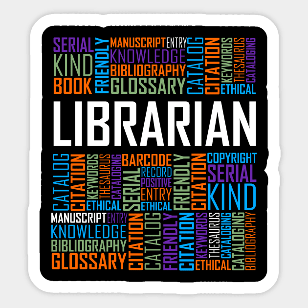 Librarian Words Sticker by LetsBeginDesigns